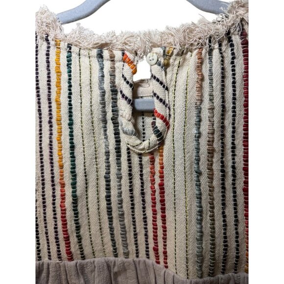 Altar'd State Womens Woven Boho Striped Blouse Top Size Large - Picture 6 of 6